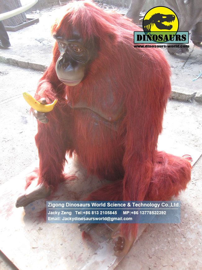 Life Size Fiberglass Orangutan Animal Replicas DWA122