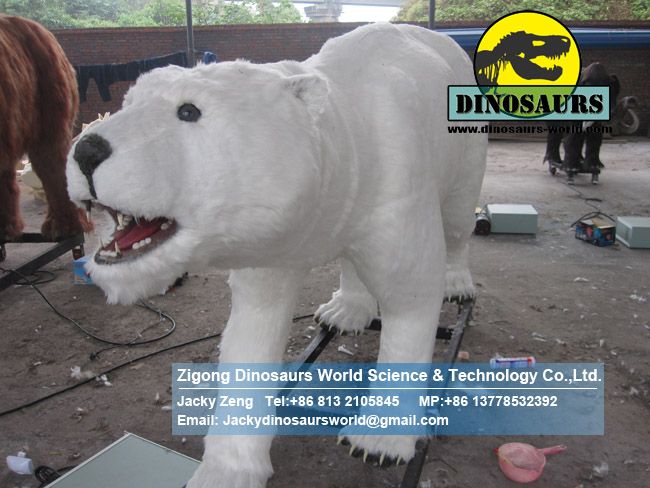 Life size Mechanical polar bear Animal Replica DWA117